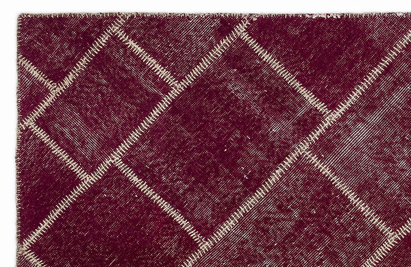 Bordo Anadolu Eskitme Geometrik Yün Halı 120x180 - Özel Seri