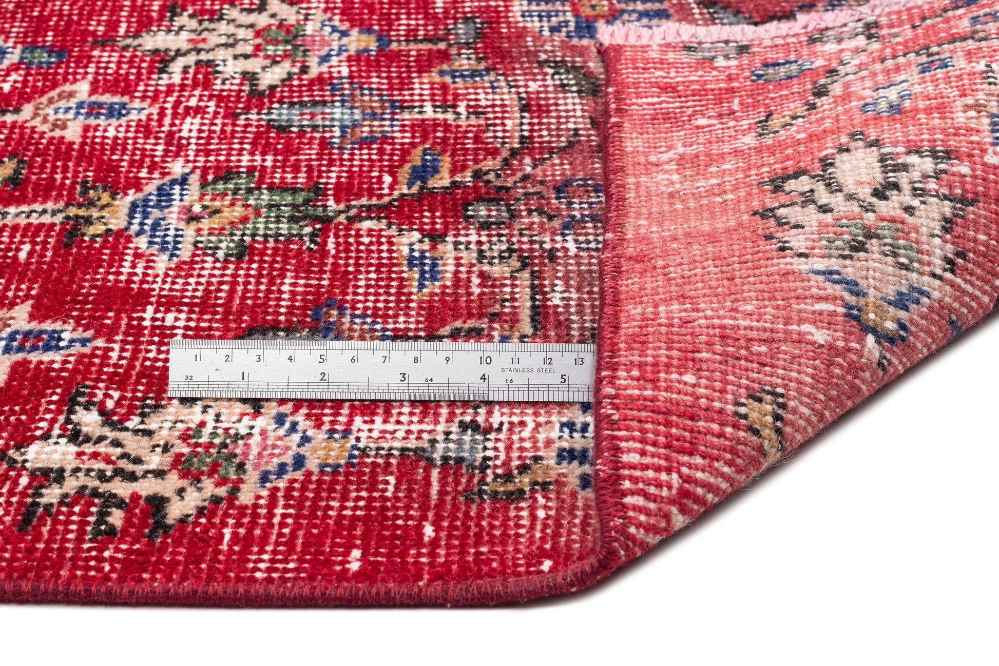 Atina Kırmızı Eskitme Yün El Dokuma Halısı 175 x 268 Apex Unique