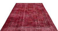 Red and Grey Abstract Hand-Knotted Wool Rug 175x274 cm (5'9" x 9')