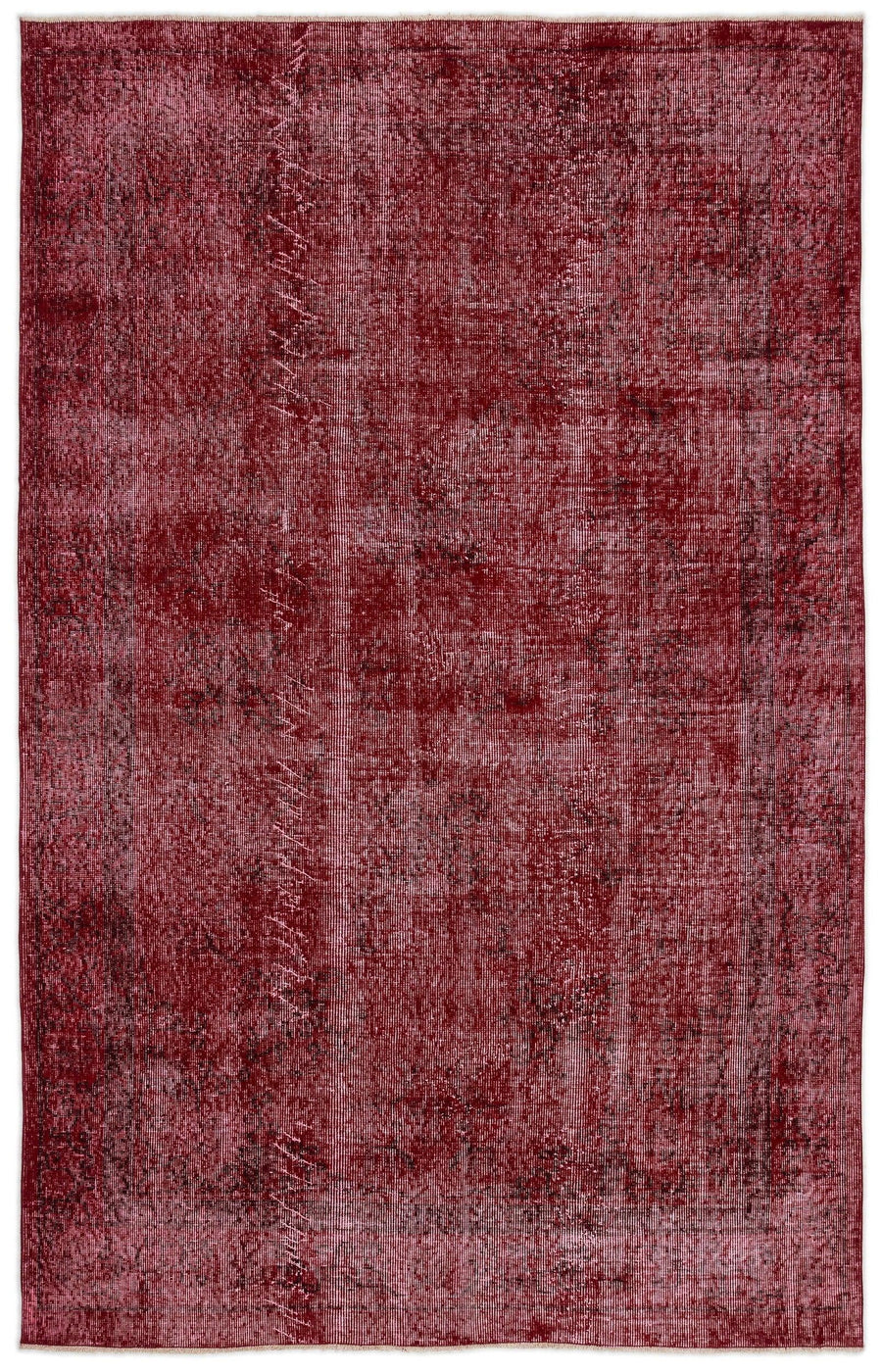 Roter handgeknüpfter Wollteppich mit grauem abstraktem Muster 175x274 cm – im Flur