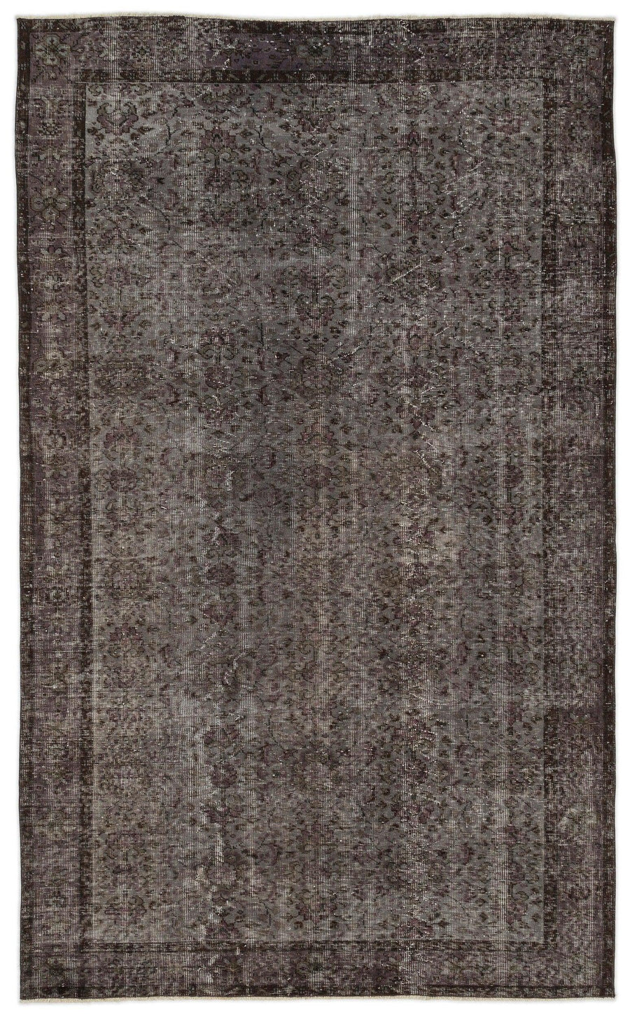 Antrasit Gri Halı Çiçek Desenli Eskitme Dokulu 175x285 cm 14082 – Koridor kullanımı