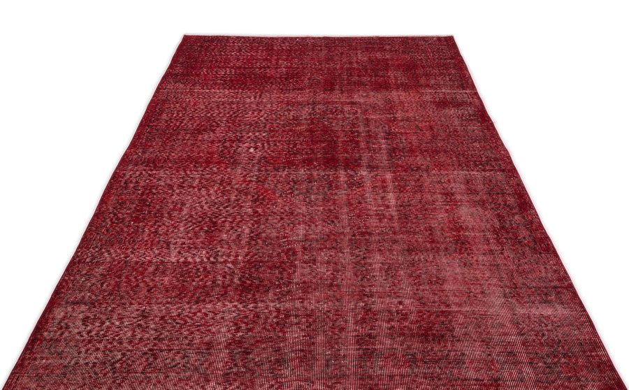 Kırmızı Anadolu Eskitme Geometrik Yün Halı 156x276 - Özel Seri