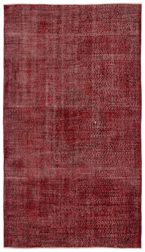 Kırmızı Anadolu Eskitme Geometrik Yün Halı 156x276 - Özel Seri