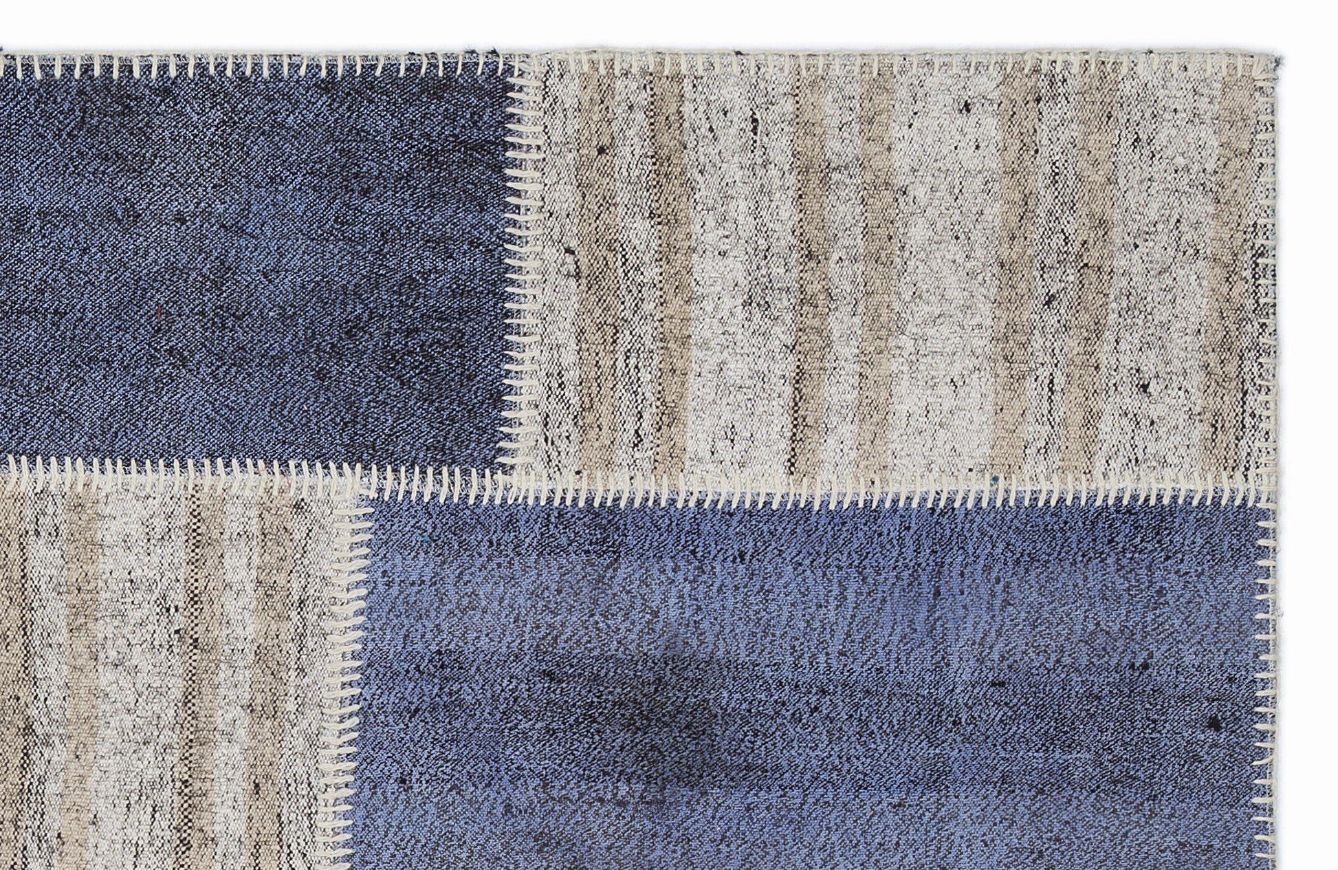 Teselya Bej Patchwork Yün El Dokuma Halısı 120 x 180 Apex Unique