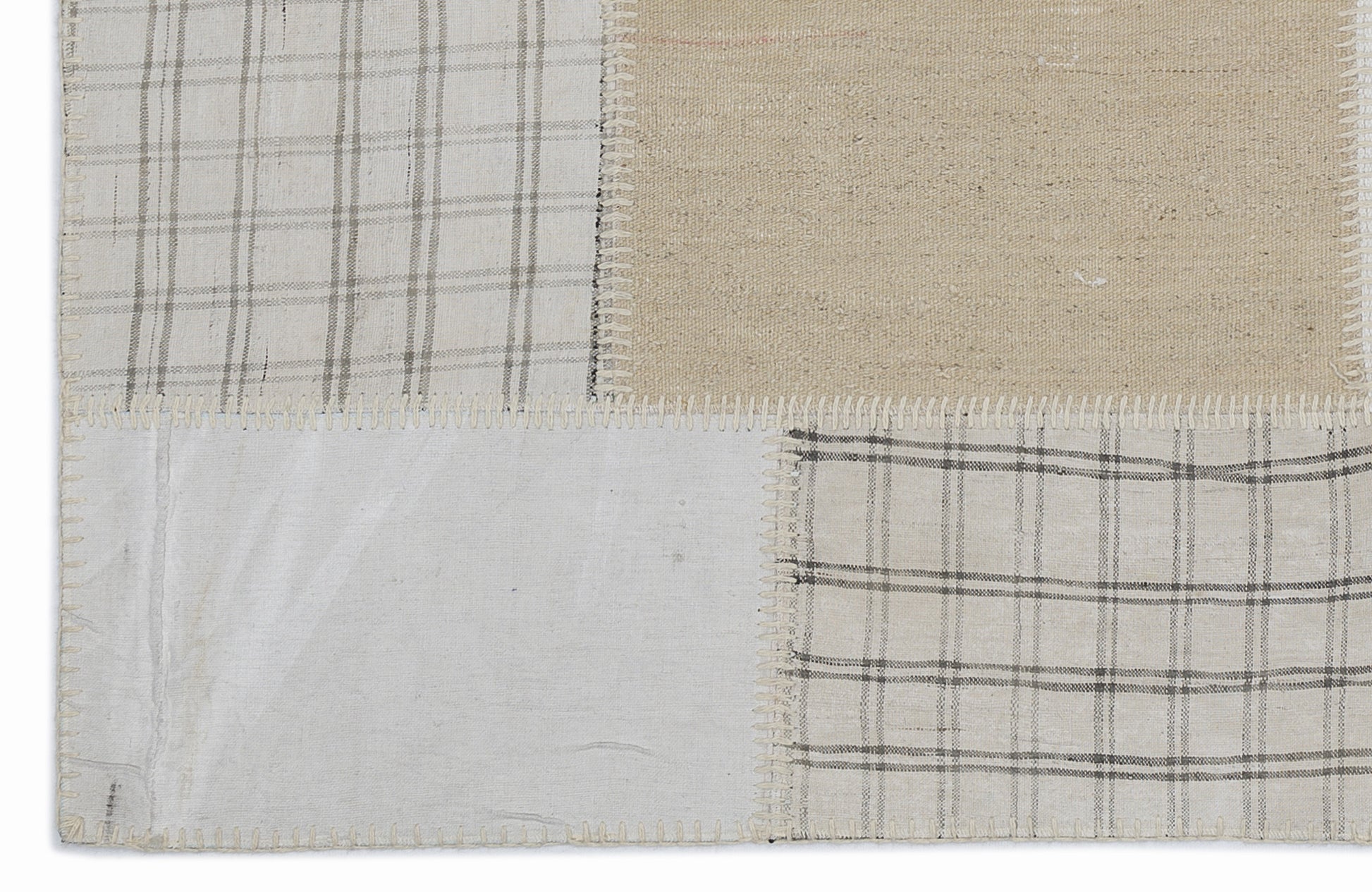 Teselya Bej Çizgili Yün El Dokuma Halısı 120 x 180 Apex Unique