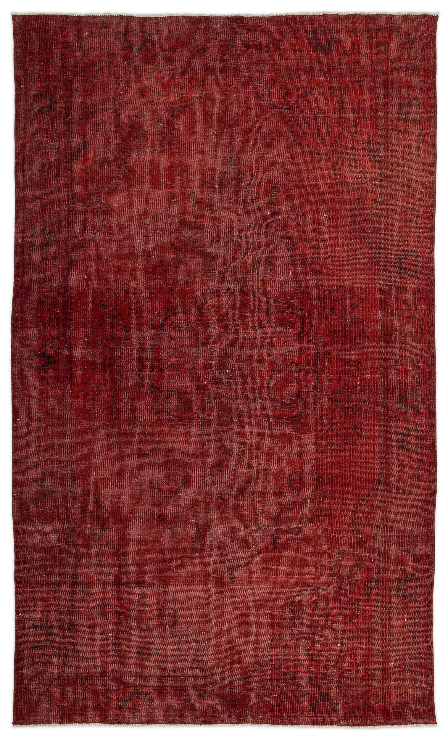Atina Kırmızı Eskitme Yün El Dokuma Halısı 176 x 295 Apex Unique