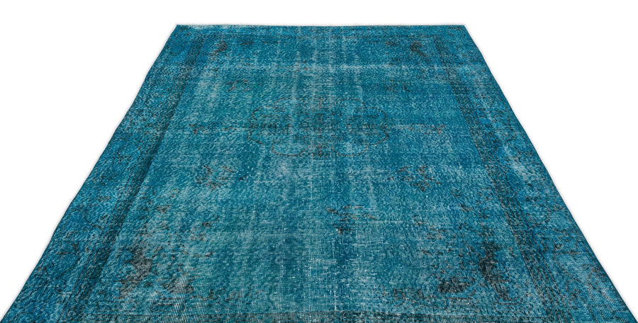 Gri Krem Eskitme Geometrik Yün Halı 189x283