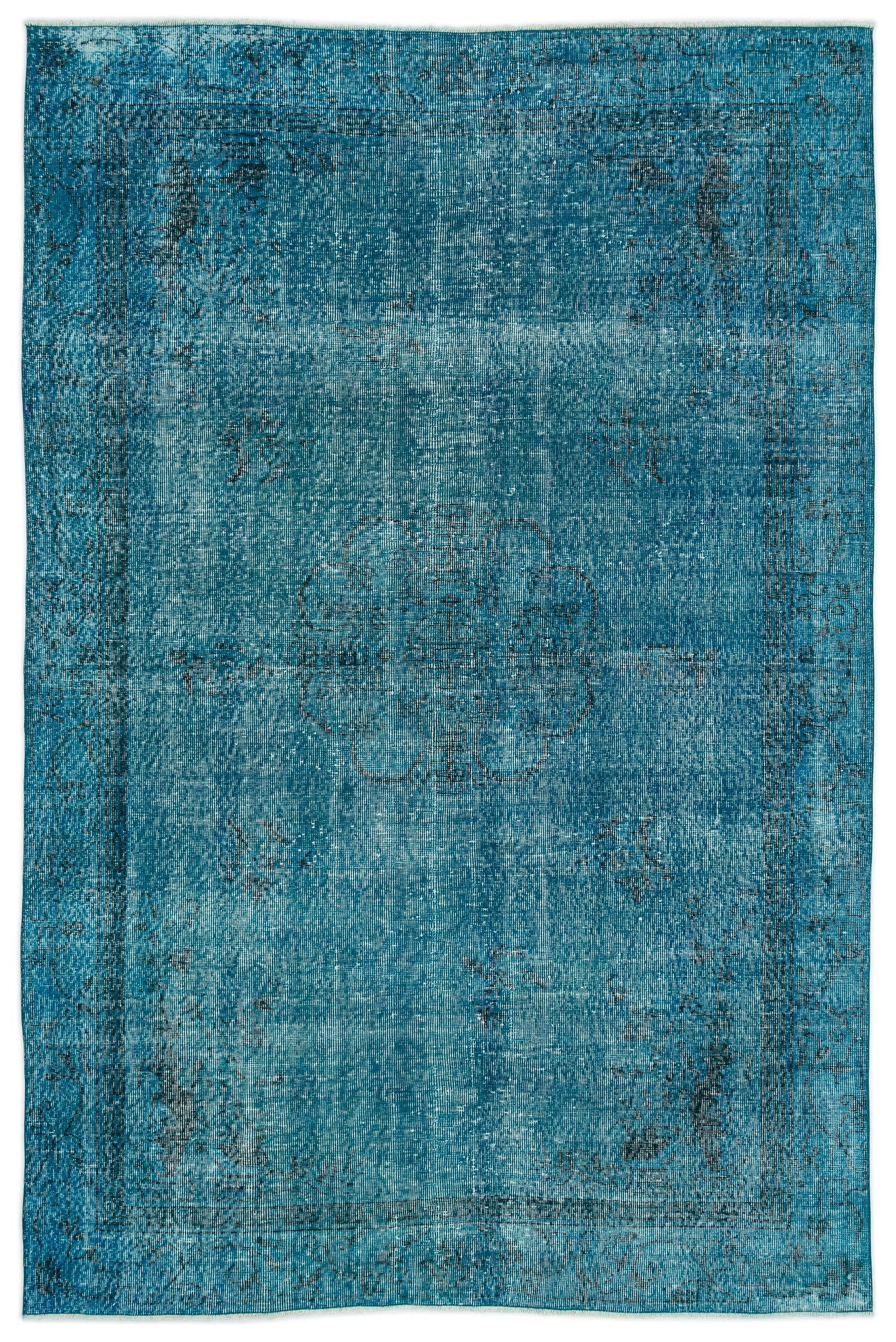 Atina Turkuaz Eskitme Yün El Dokuma Halısı 189 x 283 Apex Unique
