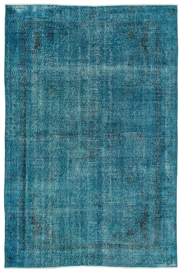 Gri Krem Eskitme Geometrik Yün Halı 189x283