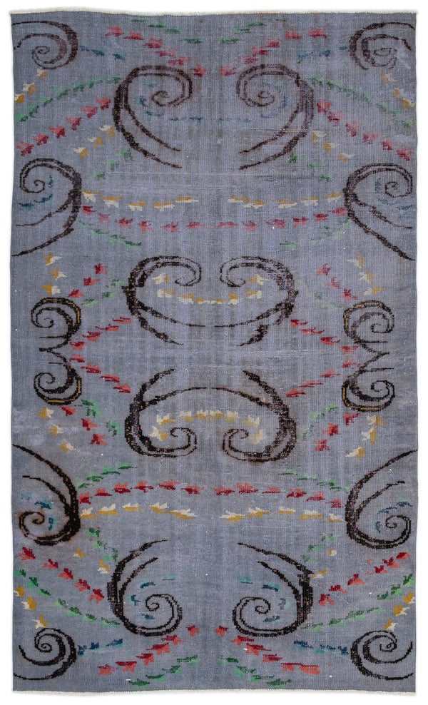 Gri Anadolu Geometrik Modern Yün Halı 180x307 - Özel Seri