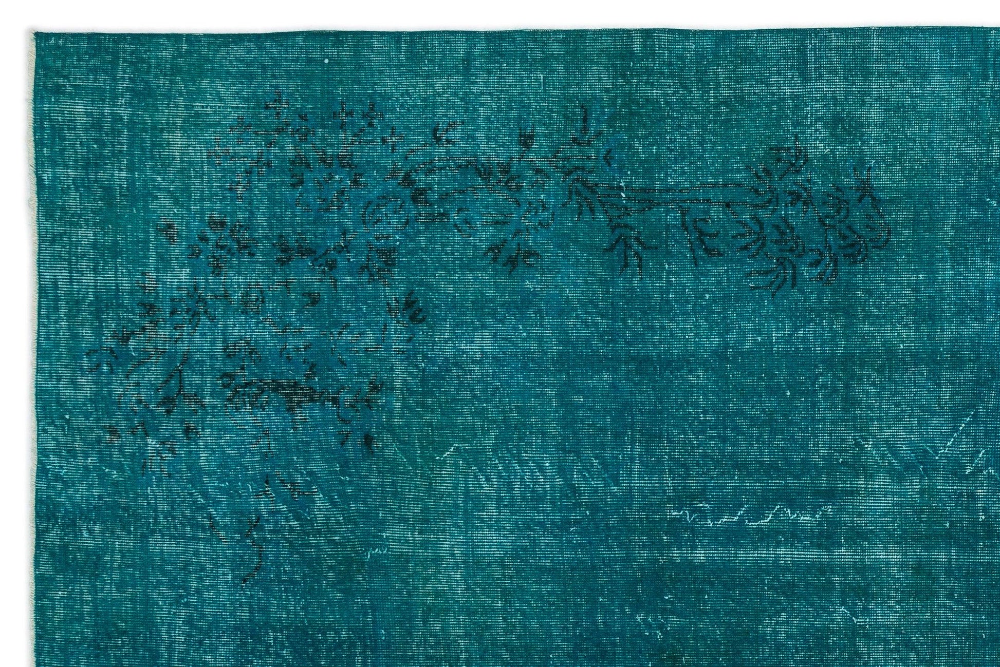 Beyaz Krem Bohem Eskitme Yün Halı 213x323