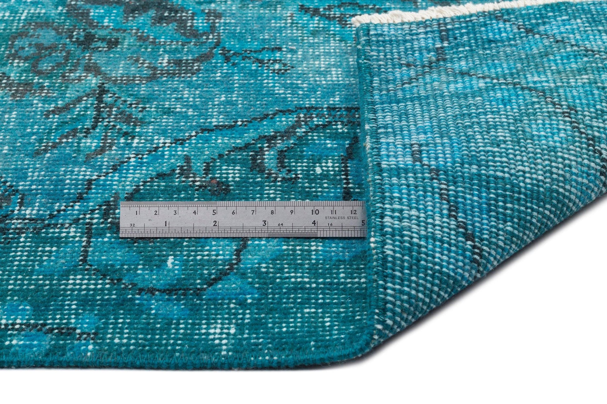 Gri Krem Bohem Eskitme Yün Halı 195x319