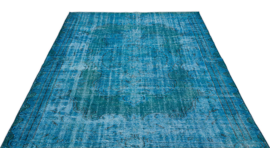 Beyaz Lacivert Bohem Geometrik Yün Halı 181x272