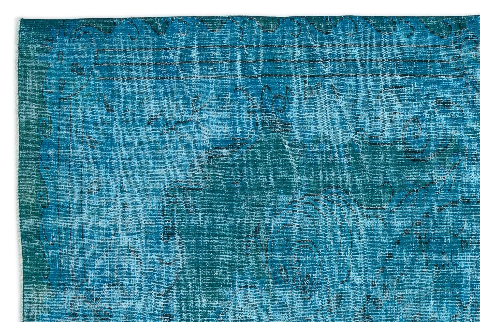 Beyaz Lacivert Bohem Geometrik Yün Halı 181x272
