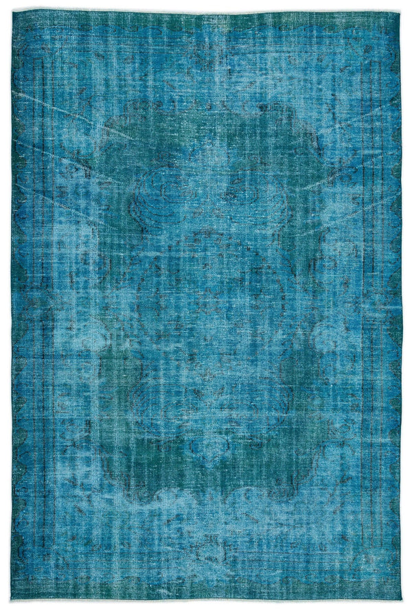 Beyaz Lacivert Bohem Geometrik Yün Halı 181x272