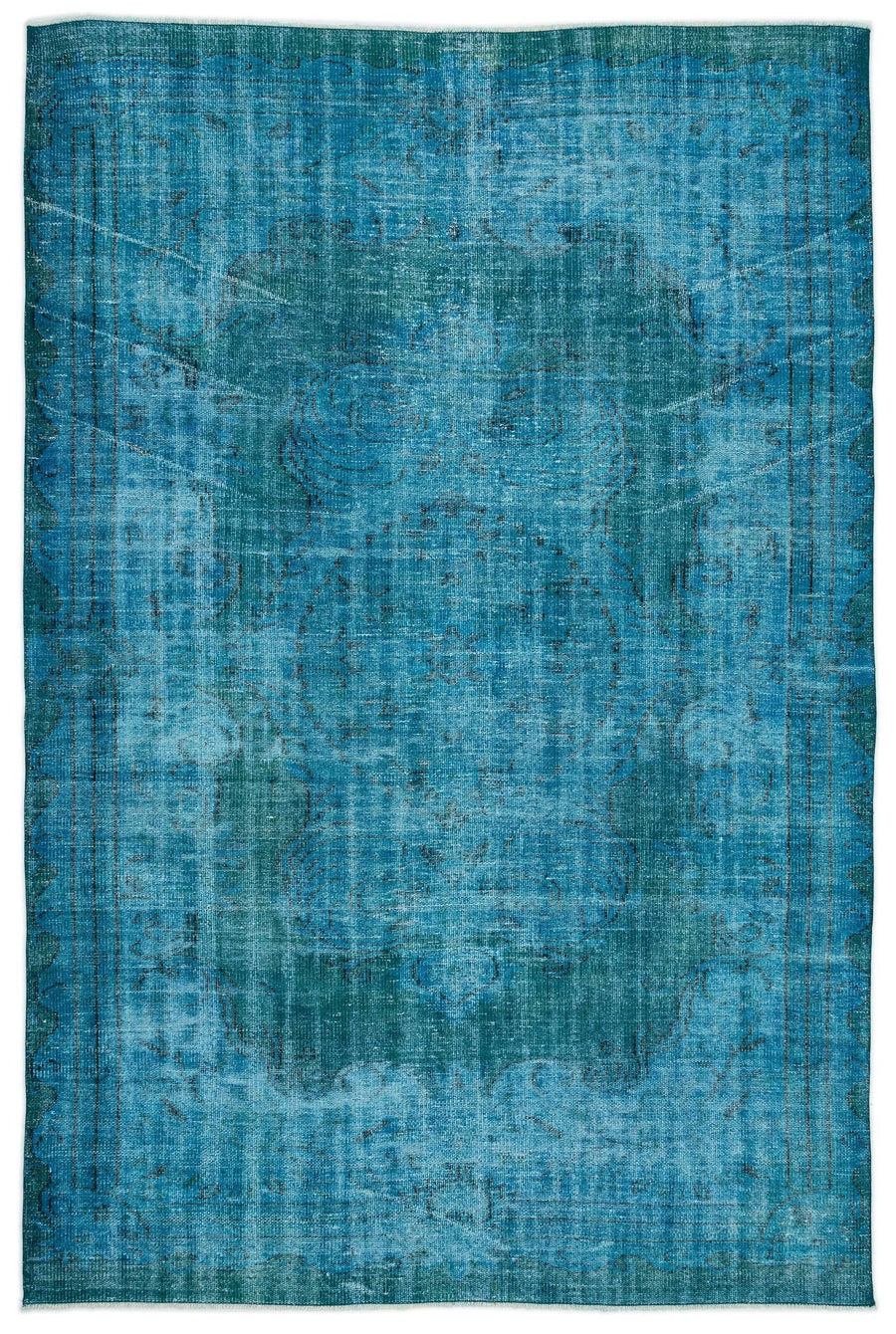 Handgeknüpfter Wollteppich Blau & Türkis Abstrakt 181x272 cm – im Flur