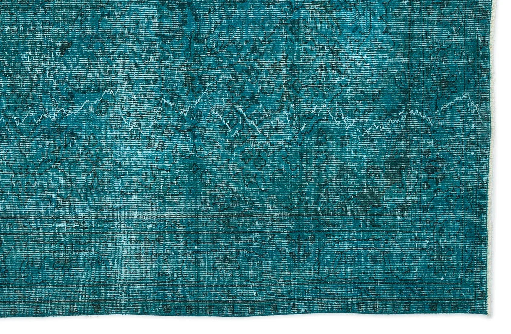 Beyaz Krem Bohem Eskitme Yün Halı 158x244