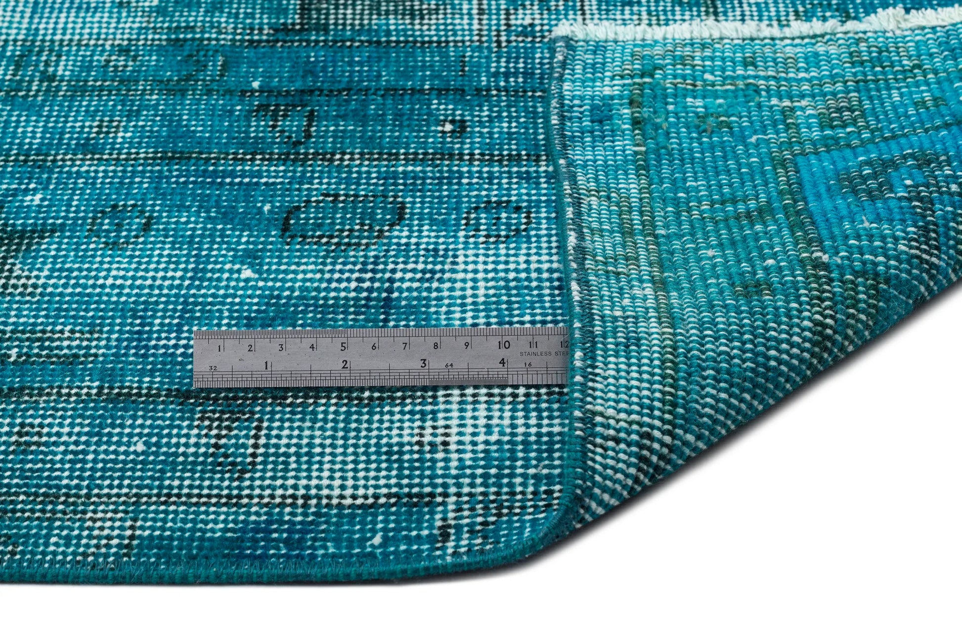 Bej Gri Eskitme Geometrik Yün Halı 206x327