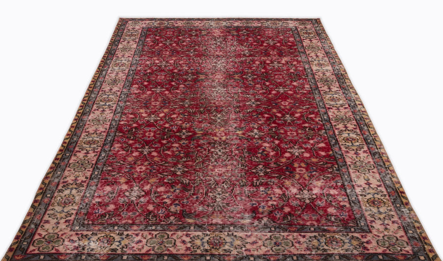 Kırmızı Anadolu Eskitme Klasik Yün Halı 150x263 - Özel Seri