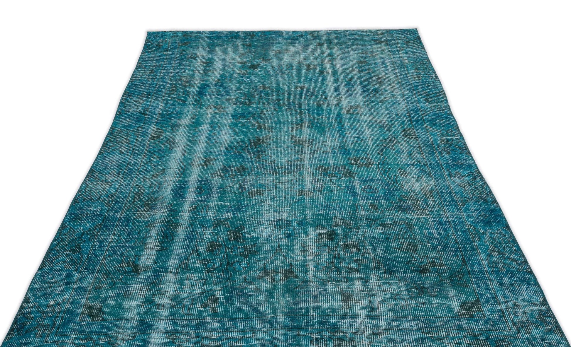 Beyaz Gri Eskitme Geometrik Yün Halı 161x264
