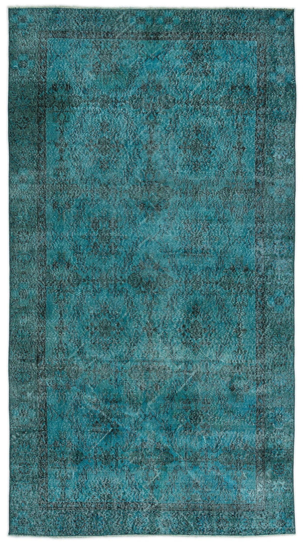 Antrasit Mavi Bohem Eskitme Yün Halı 144x271