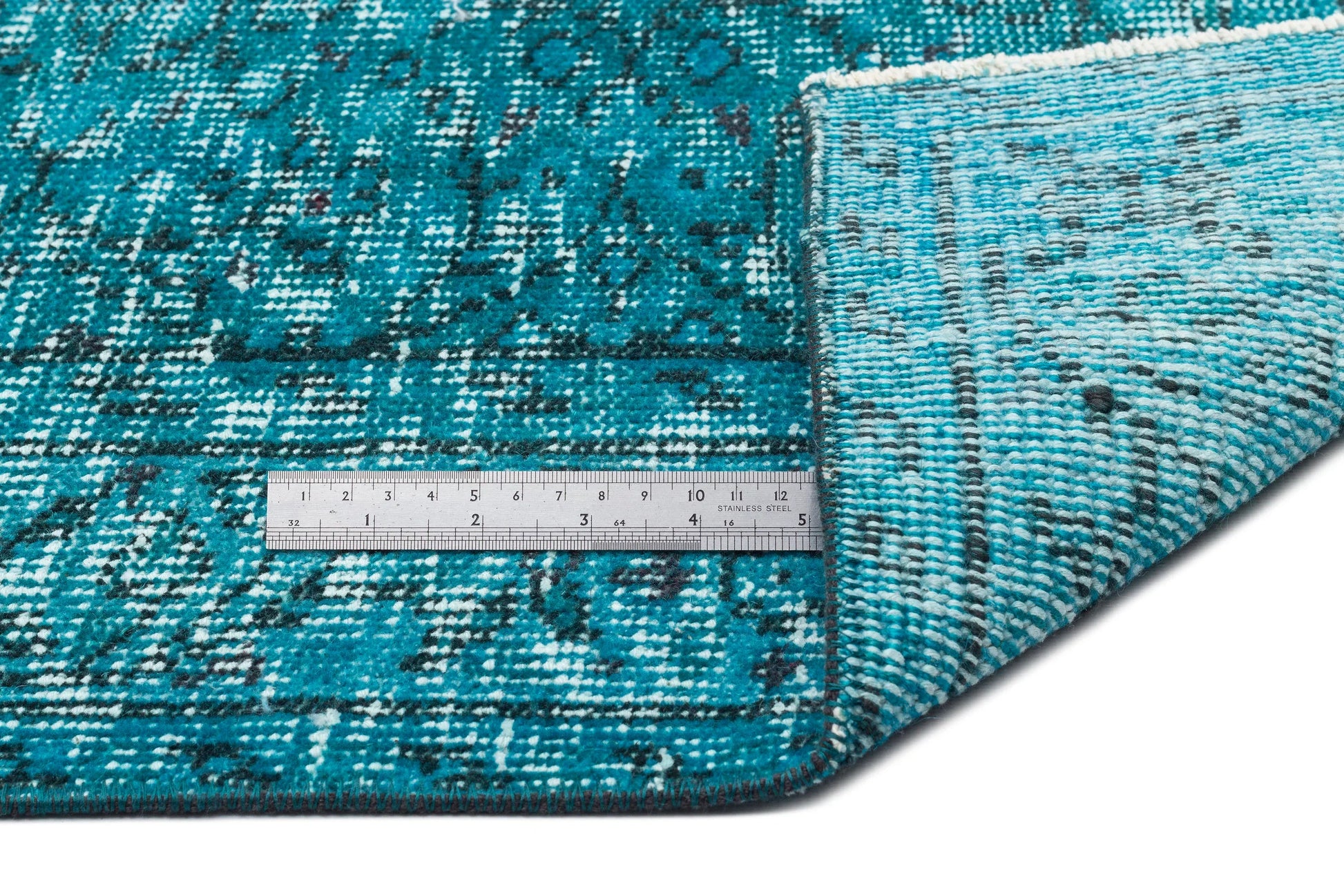 Beyaz Gri Bohem Eskitme Yün Halı 145x255