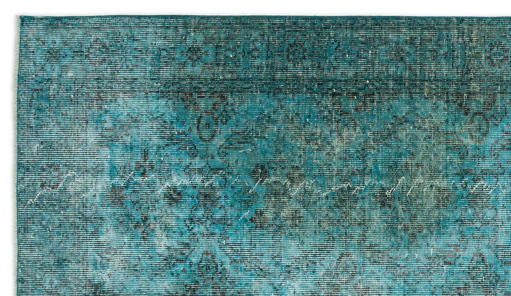 Beyaz Gri Anadolu Eskitme Madalyonlu Yün Halı 148x265 - Özel Seri