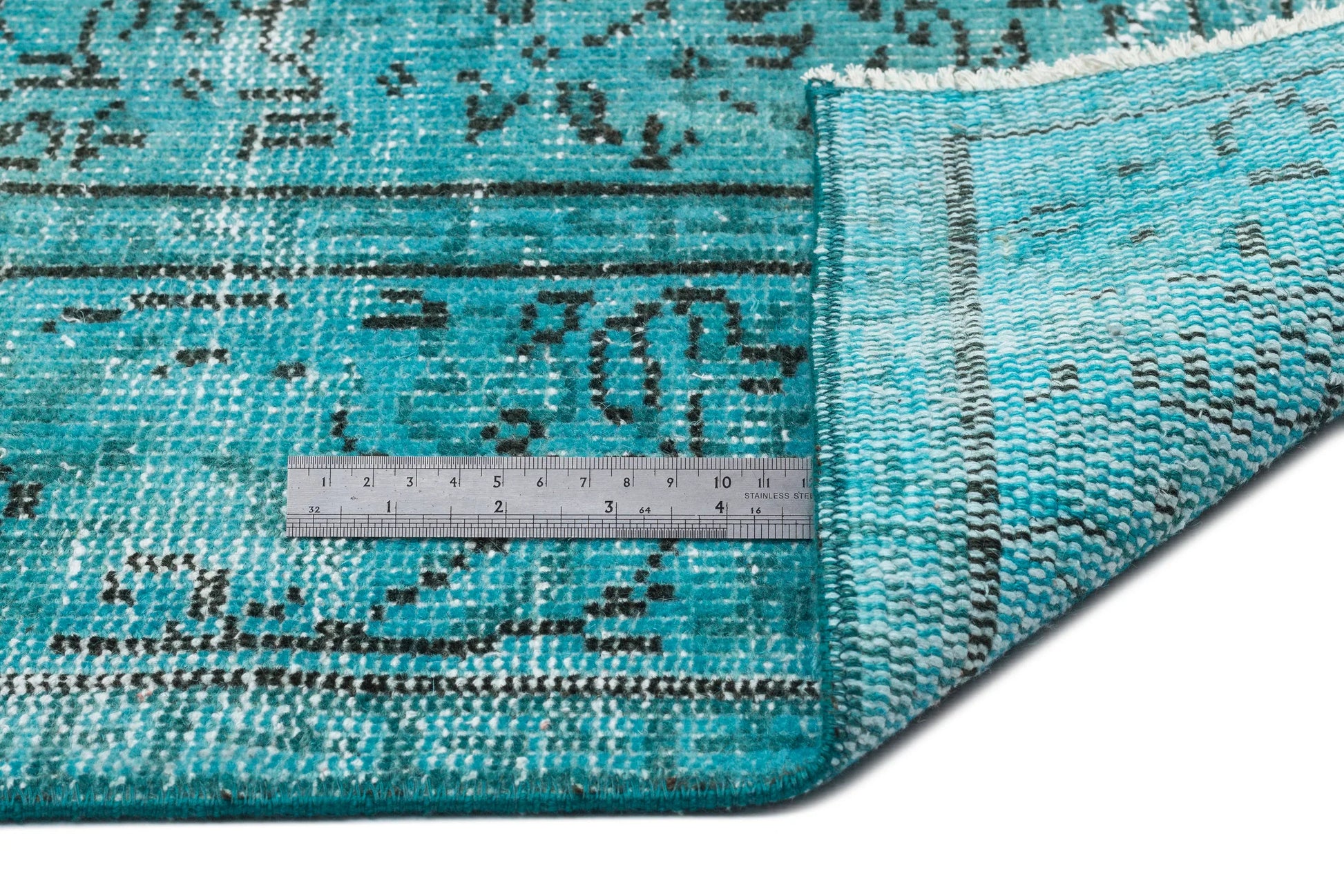 Beyaz Krem Bohem Eskitme Yün Halı 168x258
