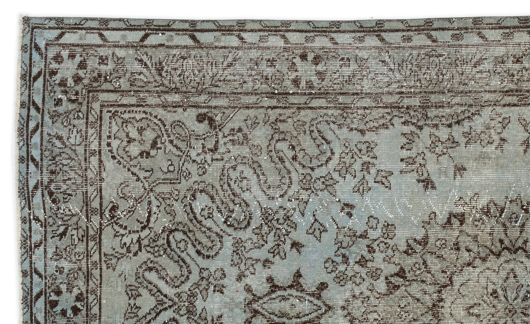 Atina Gri Eskitme Yün El Dokuma Halısı 163 x 262 Apex Unique