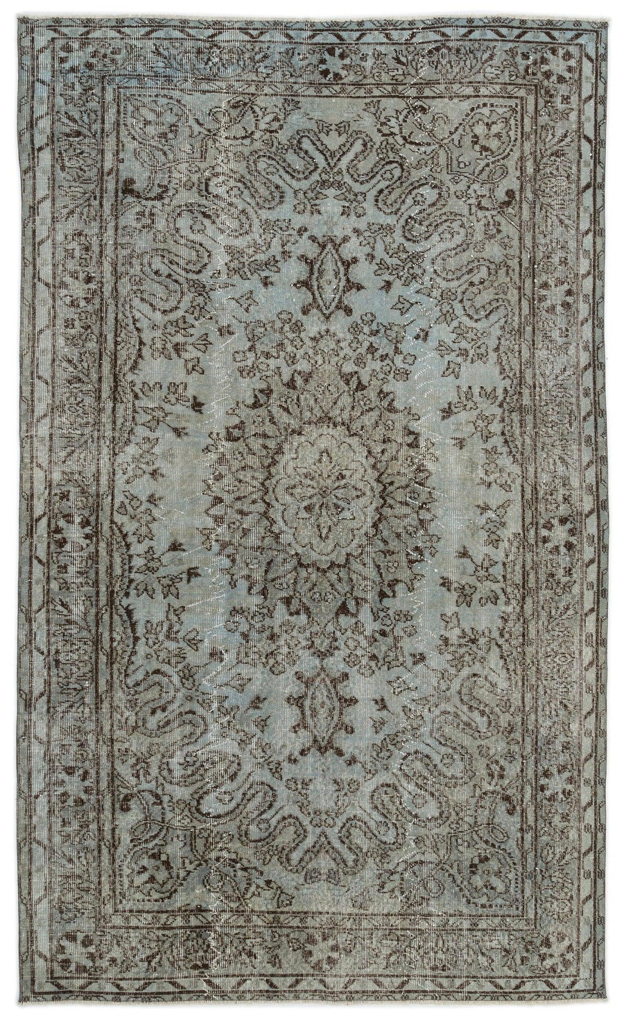 Antrasit Gri Halı Eskitme Dokulu Yün 163x262 cm – Koridor kullanımı