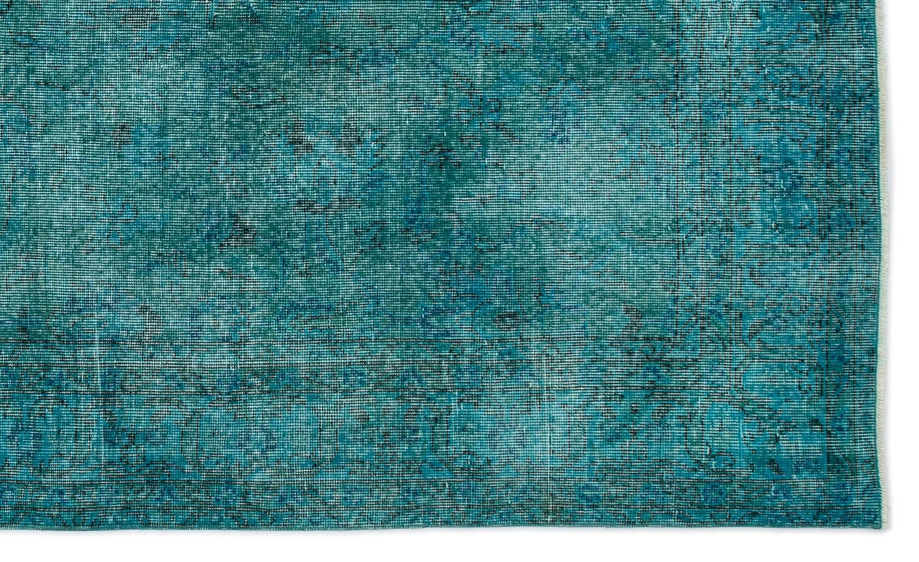 Antrasit Lacivert Eskitme Geometrik Yün Halı 161x268