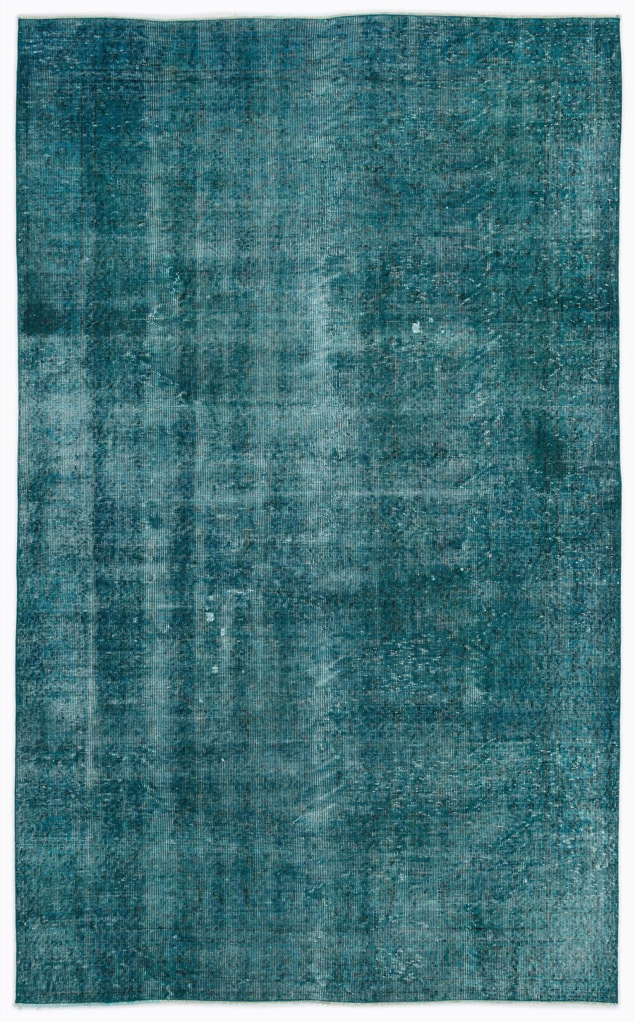 Einfarbiger türkiser Wollteppich im Vintage-Look 175x284 cm – im Wohnzimmer