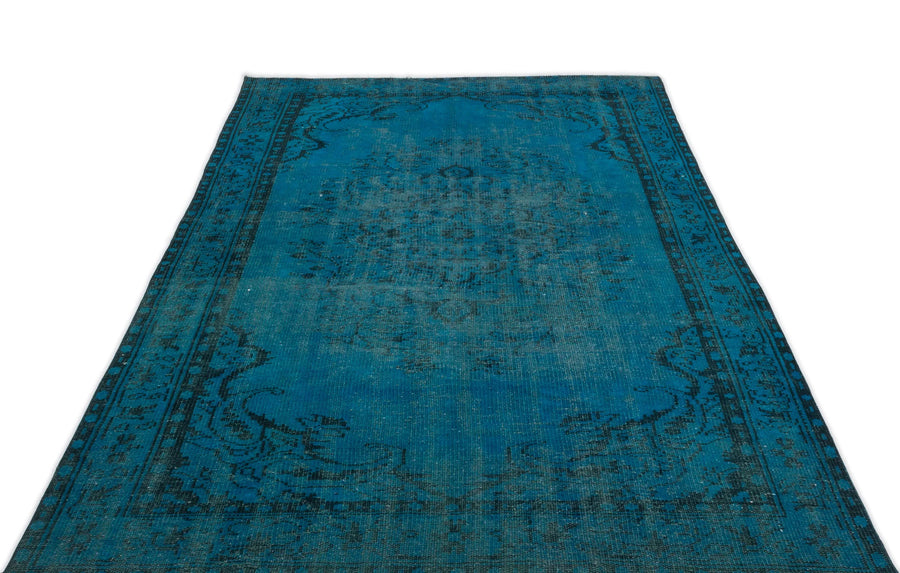 Lacivert Mavi Bohem Eskitme Yün Halı 158x260
