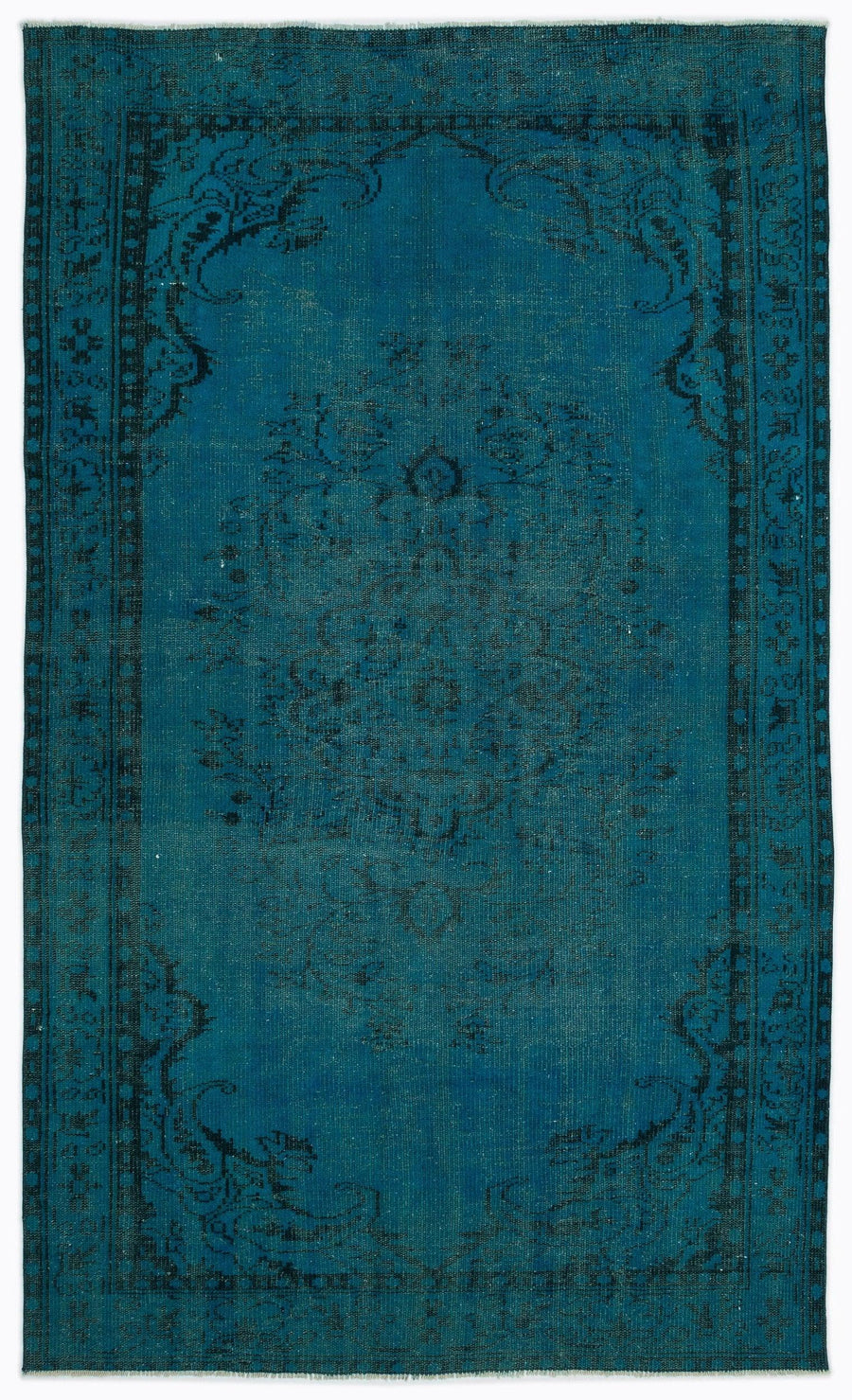 Tapis tissé à la main turquoise à motif de médaillon 158x260 cm 14604 – dans le couloir