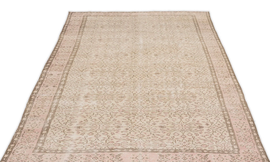 Bej Anadolu Eskitme Geometrik Yün Halı 160x265 - Özel Seri