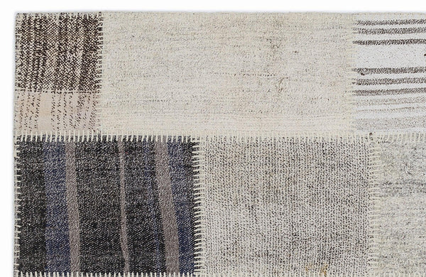 Bej Geometrik Modern Yün Halı 120x180
