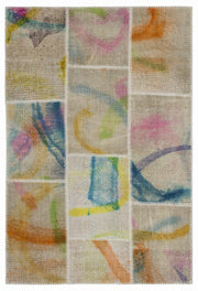 Iskece Krem Eskitme Yün El Dokuma Halısı 120 x 180 Apex Unique