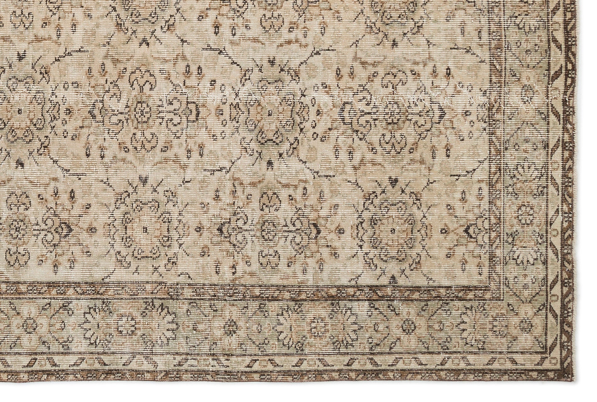 Atina Bej Eskitme Yün El Dokuma Halısı 187 x 278 Apex Unique