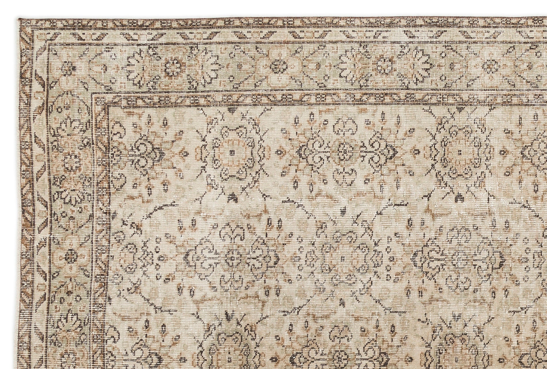 Atina Bej Eskitme Yün El Dokuma Halısı 187 x 278 Apex Unique