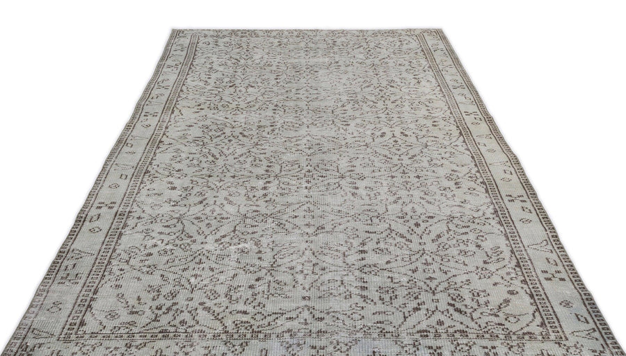 Yeşil Eskitme Geometrik Yün Halı 180x293