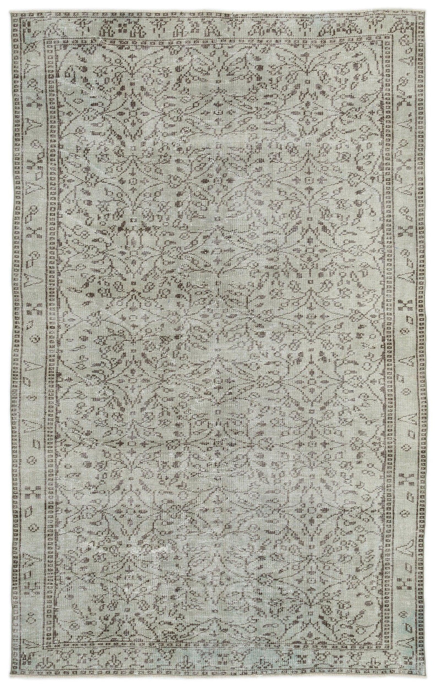 Antrasit Gri Halı Çiçekli Antrasit Detaylı Eskitme Stil 180x293 cm 14721 – Koridor kullanımı