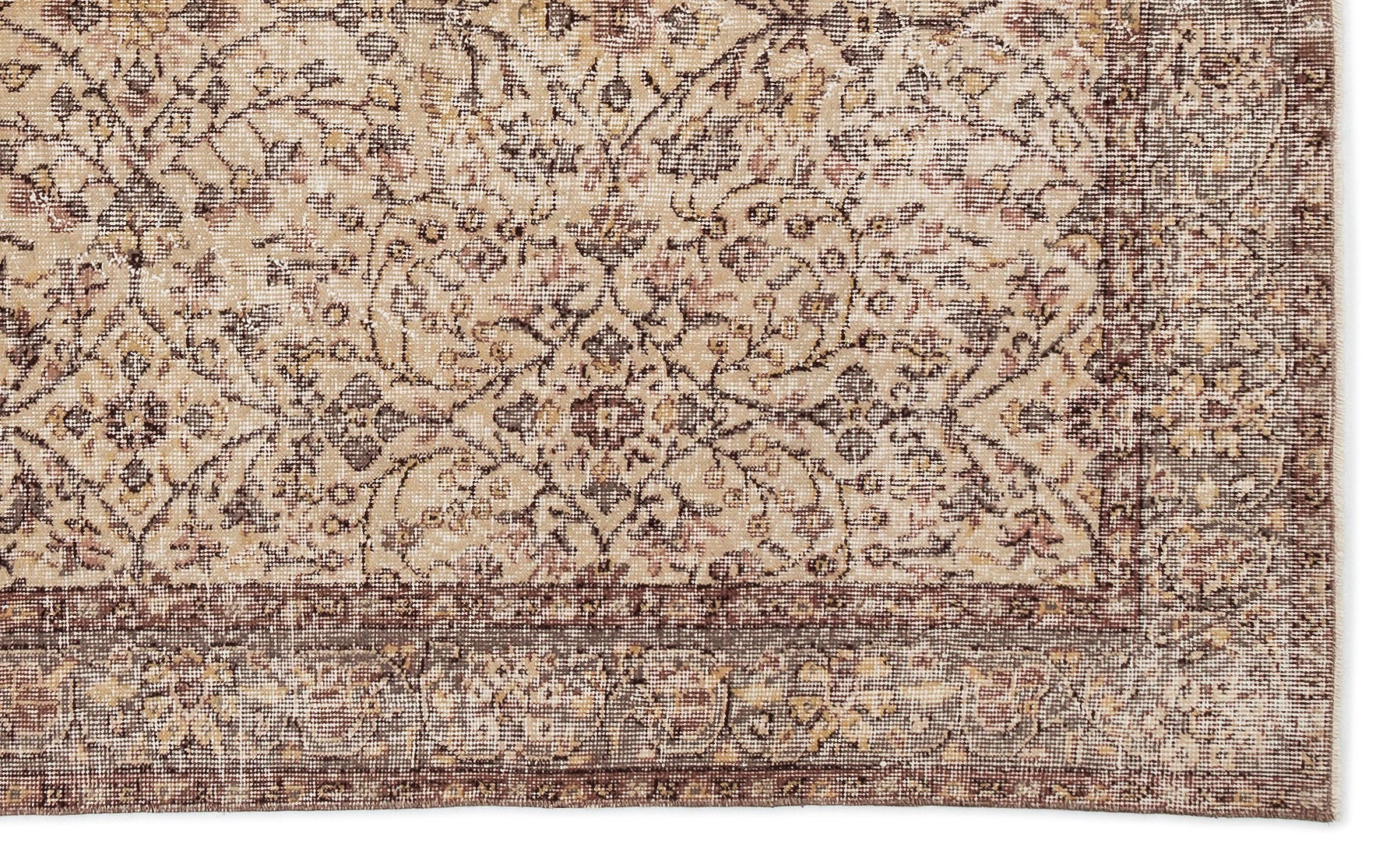 Atina 14760 Bej Eskitme Yün El Dokuma Halısı 156 x 263 Apex Unique