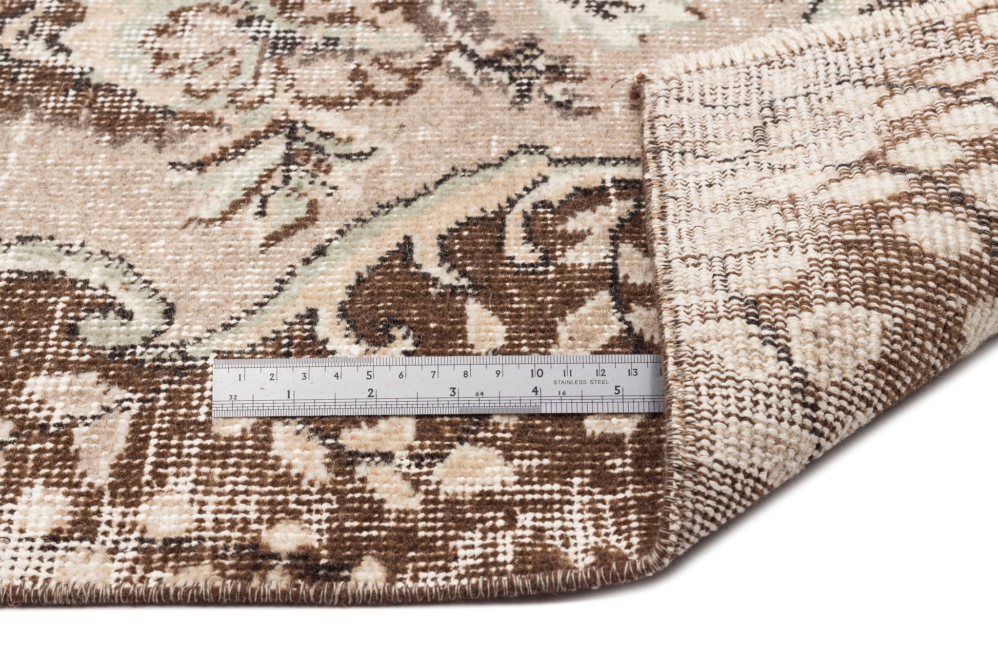 Atina Bej Eskitme Yün El Dokuma Halısı 195 x 296 Apex Unique