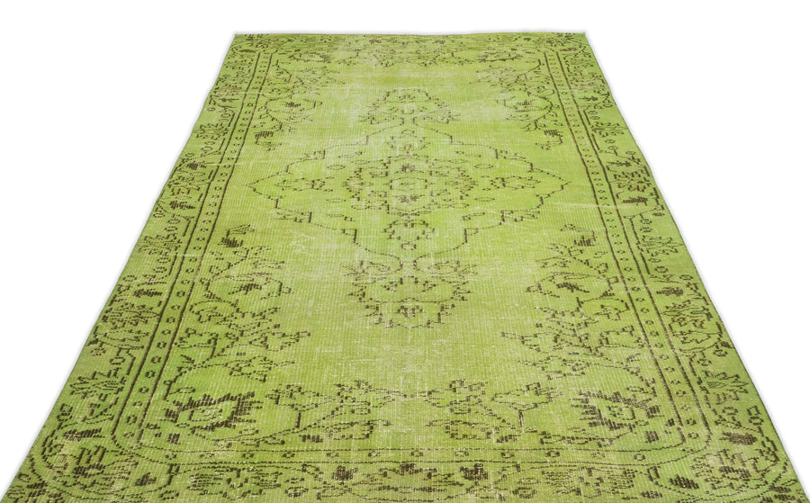 Yeşil Bohem Eskitme Yün Halı 148x271