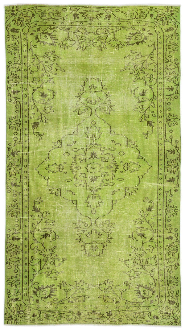 Yeşil Bohem Eskitme Yün Halı 148x271