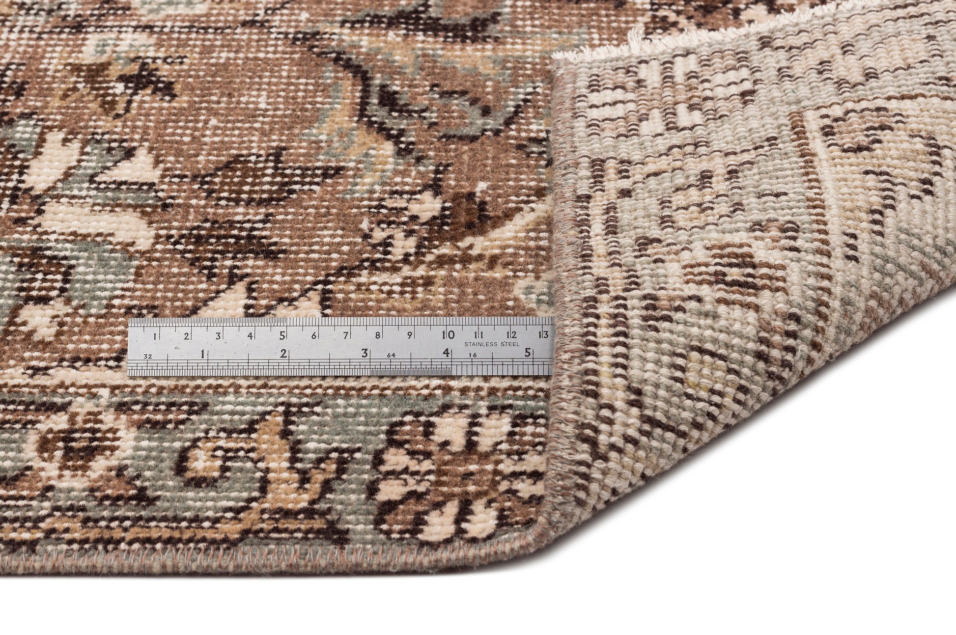 Atina Bej Eskitme Yün El Dokuma Halısı 194 x 298 Apex Unique