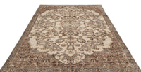 Beige Medallion Turkish Rug, Hand-Knotted Wool 194x298 cm (6'4" x 9'9")