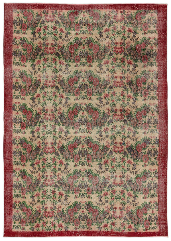 Krem Isparta Bohem Eskitme Yün Halı 214x313 - Özel Seri