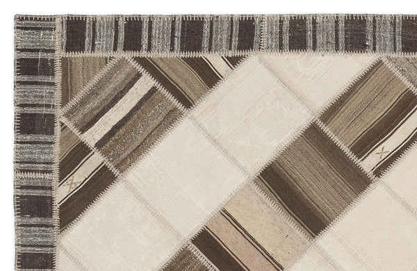 Bej Geometrik Modern Yün Halı 210x303