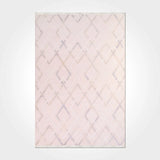Light Pink Grey Modern Geometric Living Room Rug - Acrylic